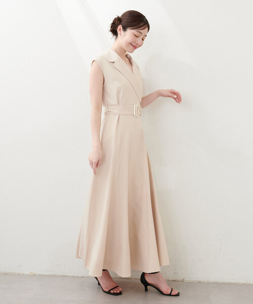 natural couture(ナチュラルクチュール)の「テーラードカラーノースリワンピース(ワンピース・レディース・ライトベージュ/サックスブルー/ブラック/オレンジ・FREE)」の18枚目の写真