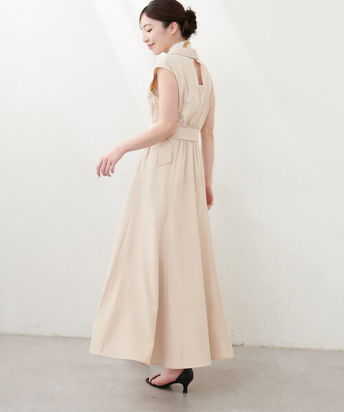 natural couture(ナチュラルクチュール)の「テーラードカラーノースリワンピース(ワンピース・レディース・ライトベージュ/サックスブルー/ブラック/オレンジ・FREE)」の19枚目の写真