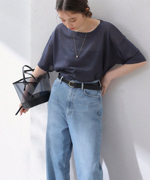 La TOTALITE（ラトータリテ）の「【洗える】ウオッシャブルシアーニットプルオーバー（ニット/セーター・レディース・グリーン/ベージュ/ネイビー/オレンジ・FREE）」の4枚目の写真