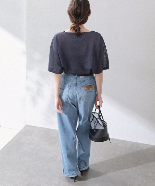 La TOTALITE（ラトータリテ）の「【洗える】ウオッシャブルシアーニットプルオーバー（ニット/セーター・レディース・グリーン/ベージュ/ネイビー/オレンジ・FREE）」の5枚目の写真