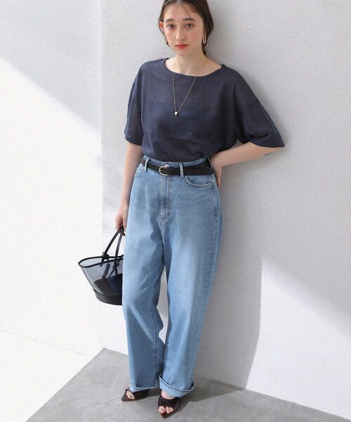 La TOTALITE（ラトータリテ）の「【洗える】ウオッシャブルシアーニットプルオーバー（ニット/セーター・レディース・グリーン/ベージュ/ネイビー/オレンジ・FREE）」の6枚目の写真