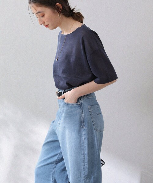 La TOTALITE（ラトータリテ）の「【洗える】ウオッシャブルシアーニットプルオーバー（ニット/セーター・レディース・グリーン/ベージュ/ネイビー/オレンジ・FREE）」の7枚目の写真