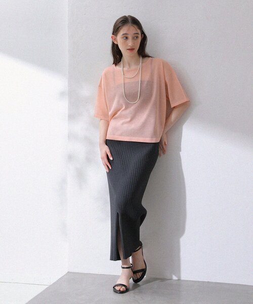 La TOTALITE（ラトータリテ）の「【洗える】ウオッシャブルシアーニットプルオーバー（ニット/セーター・レディース・グリーン/ベージュ/ネイビー/オレンジ・FREE）」の9枚目の写真