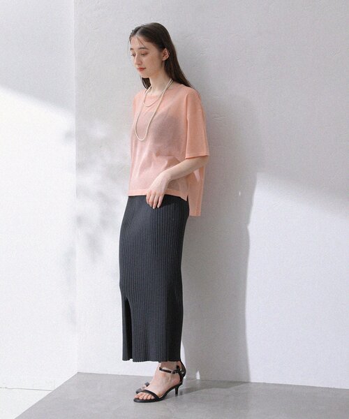 La TOTALITE（ラトータリテ）の「【洗える】ウオッシャブルシアーニットプルオーバー（ニット/セーター・レディース・グリーン/ベージュ/ネイビー/オレンジ・FREE）」の10枚目の写真