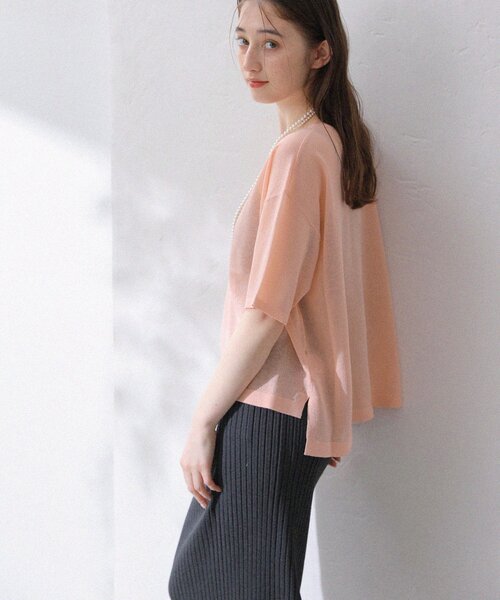 La TOTALITE（ラトータリテ）の「【洗える】ウオッシャブルシアーニットプルオーバー（ニット/セーター・レディース・グリーン/ベージュ/ネイビー/オレンジ・FREE）」の11枚目の写真