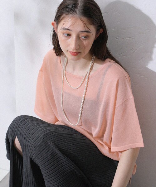 La TOTALITE（ラトータリテ）の「【洗える】ウオッシャブルシアーニットプルオーバー（ニット/セーター・レディース・グリーン/ベージュ/ネイビー/オレンジ・FREE）」の12枚目の写真