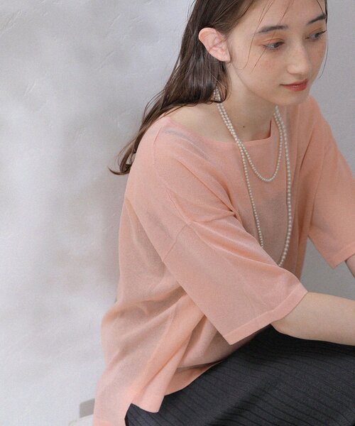 La TOTALITE（ラトータリテ）の「【洗える】ウオッシャブルシアーニットプルオーバー（ニット/セーター・レディース・グリーン/ベージュ/ネイビー/オレンジ・FREE）」の13枚目の写真