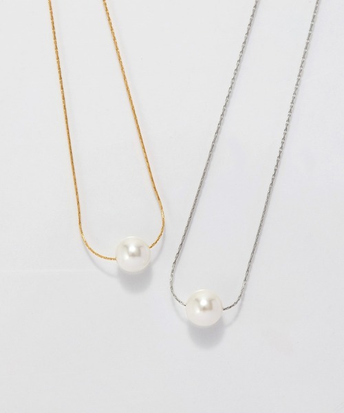 Phoebe（フィービィー）の「【金属アレルギー対応】ワントップパールネックレス/全長:42cm+5cm/サージカルステンレス（ネックレス・レディース・イエローゴールド/シルバー・FREE）」の15枚目の写真