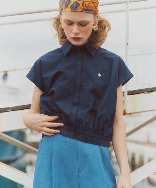 POLO BCS（ポロ ビーシーエス）の「【POLO BCS】VIS別注フレンチスリーブドローストリングシャツ（シャツ/ブラウス・レディース・ネイビー/ブルー/ホワイト/ベージュ系その他・FREE）」の13枚目の写真