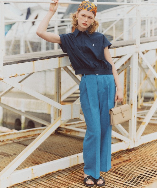 POLO BCS（ポロ ビーシーエス）の「【POLO BCS】VIS別注フレンチスリーブドローストリングシャツ（シャツ/ブラウス・レディース・ネイビー/ブルー/ホワイト/ベージュ系その他・FREE）」の14枚目の写真