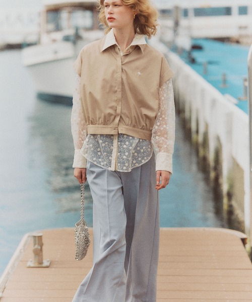 POLO BCS（ポロ ビーシーエス）の「【POLO BCS】VIS別注フレンチスリーブドローストリングシャツ（シャツ/ブラウス・レディース・ネイビー/ブルー/ホワイト/ベージュ系その他・FREE）」の9枚目の写真