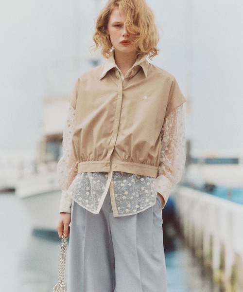 POLO BCS（ポロ ビーシーエス）の「【POLO BCS】VIS別注フレンチスリーブドローストリングシャツ（シャツ/ブラウス・レディース・ネイビー/ブルー/ホワイト/ベージュ系その他・FREE）」の10枚目の写真