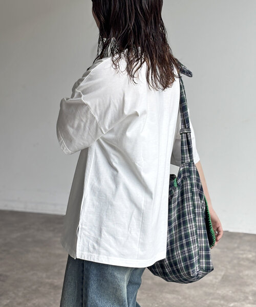 CPCM（シーピーシーエム）の「サガラ刺繍T（Tシャツ/カットソー・レディース・ホワイト/ホワイト系その他/ネイビー/チャコールグレー/ホワイト系その他2/ブラック・FREE）」の12枚目の写真