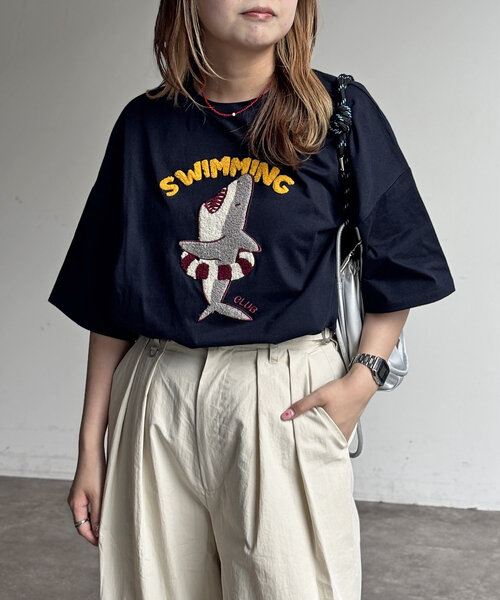 CPCM（シーピーシーエム）の「サガラ刺繍T（Tシャツ/カットソー・レディース・ホワイト/ホワイト系その他/ネイビー/チャコールグレー/ホワイト系その他2/ブラック・FREE）」の18枚目の写真