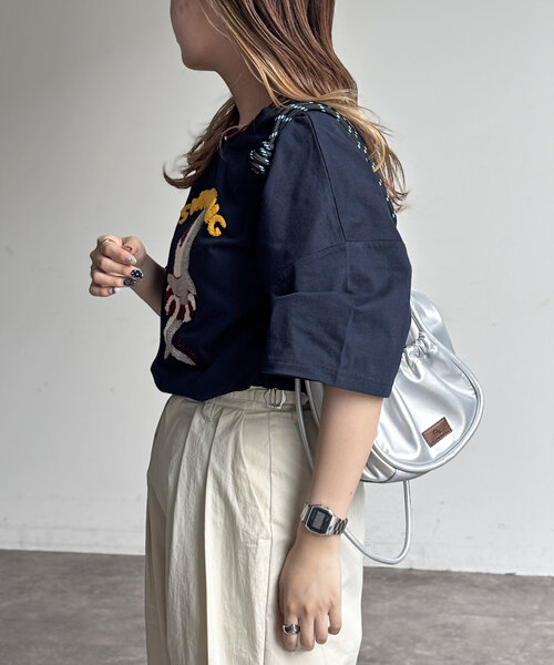 CPCM（シーピーシーエム）の「サガラ刺繍T（Tシャツ/カットソー・レディース・ホワイト/ホワイト系その他/ネイビー/チャコールグレー/ホワイト系その他2/ブラック・FREE）」の17枚目の写真