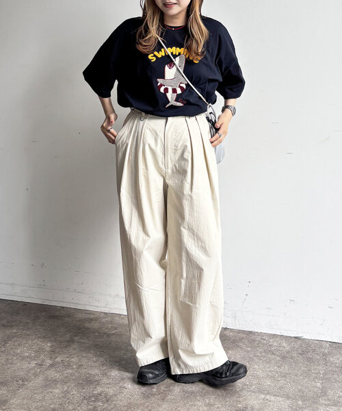 CPCM（シーピーシーエム）の「サガラ刺繍T（Tシャツ/カットソー・レディース・ホワイト/ホワイト系その他/ネイビー/チャコールグレー/ホワイト系その他2/ブラック・FREE）」の7枚目の写真