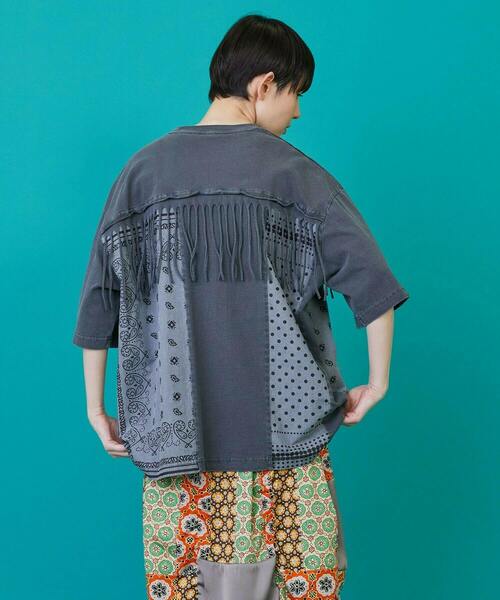 FRAPBOIS（フラボア）の「フリバーT（Tシャツ/カットソー・レディース・ブルー/チャコールグレー・2/1）」の4枚目の写真