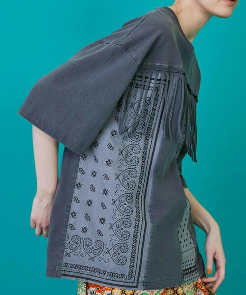 FRAPBOIS（フラボア）の「フリバーT（Tシャツ/カットソー・レディース・ブルー/チャコールグレー・2/1）」の8枚目の写真