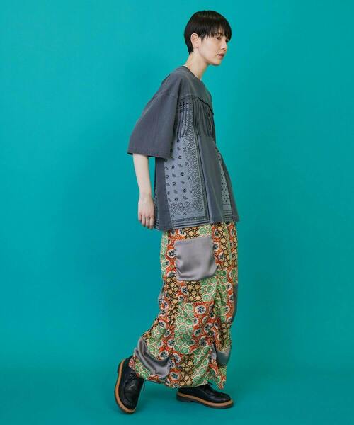 FRAPBOIS（フラボア）の「フリバーT（Tシャツ/カットソー・レディース・ブルー/チャコールグレー・2/1）」の11枚目の写真