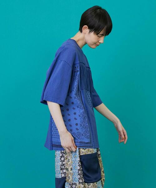 FRAPBOIS（フラボア）の「フリバーT（Tシャツ/カットソー・レディース・ブルー/チャコールグレー・2/1）」の15枚目の写真