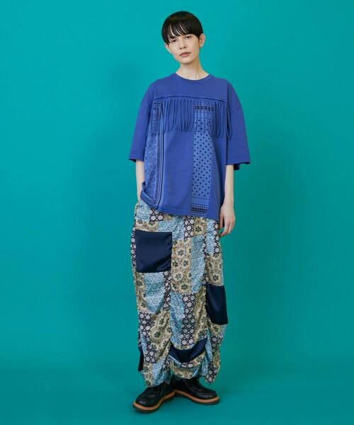 FRAPBOIS（フラボア）の「フリバーT（Tシャツ/カットソー・レディース・ブルー/チャコールグレー・2/1）」の20枚目の写真