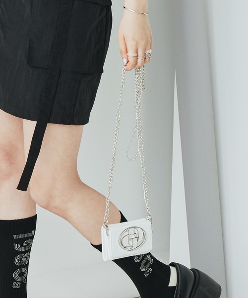 GYDA（ジェイダ）の「【WEB限定商品】GYDA(ジェイダ)メタルプレートチェーンウォレット マイクロミニ財布 三つ折り　GY-W333（財布・レディース・ブラック/シルバー/ホワイト・FREE）」の9枚目の写真