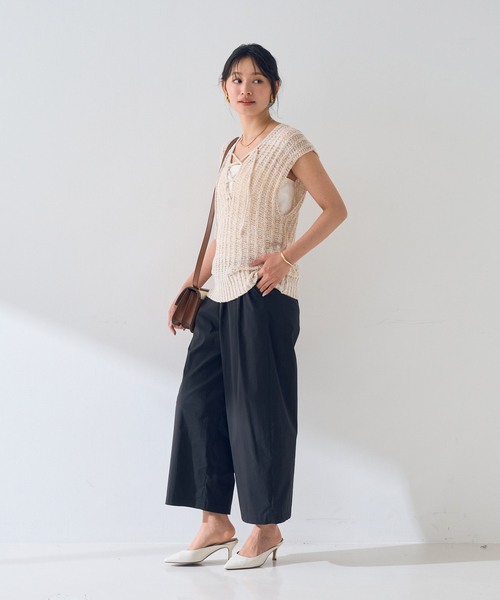 Rouge vif（ルージュヴィフ）の「【ロングセラー】NEW イージー ワイドパンツ（その他パンツ・レディース・オフホワイト/ネイビー/ブラック・36/38/40）」の10枚目の写真