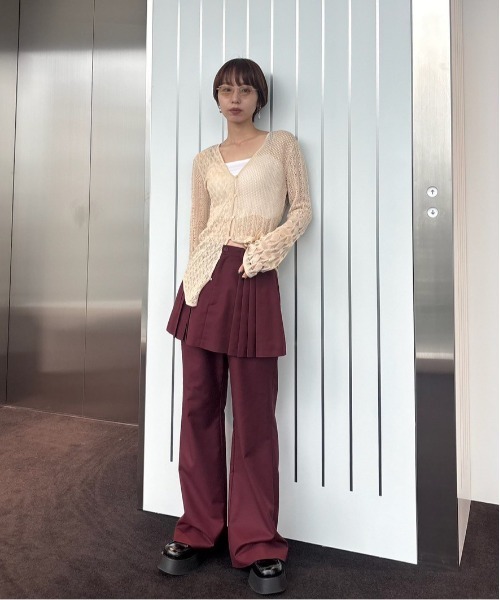 AMERI MEDI SWITCH KNIT CARDIGANブラックF MEDI SWITCH KNIT CARDIGAN