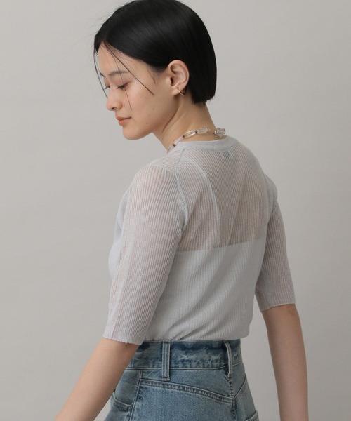 A part by(アパートバイ)の「シアーリブニットTEE(ニット/セーター・レディース・ライトグレー・FREE)」の21枚目の写真