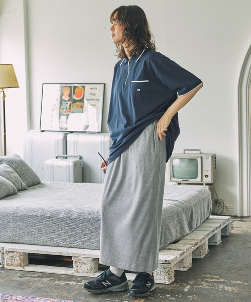 カットリブ Iライン ロングスカート MONO-MART LADY'S│MONO-MART