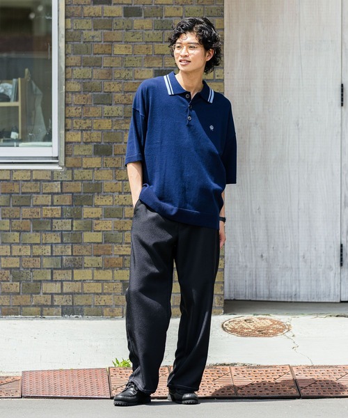 RAGEBLUE(レイジブルー)の「【セットアップ対応】配色ステッチ/ワイドイージーテーパードパンツ(スラックス・メンズ・ホワイト/ブラック/ネイビー/ベージュ・LARGE/MEDIUM/SMALL)」の12枚目の写真