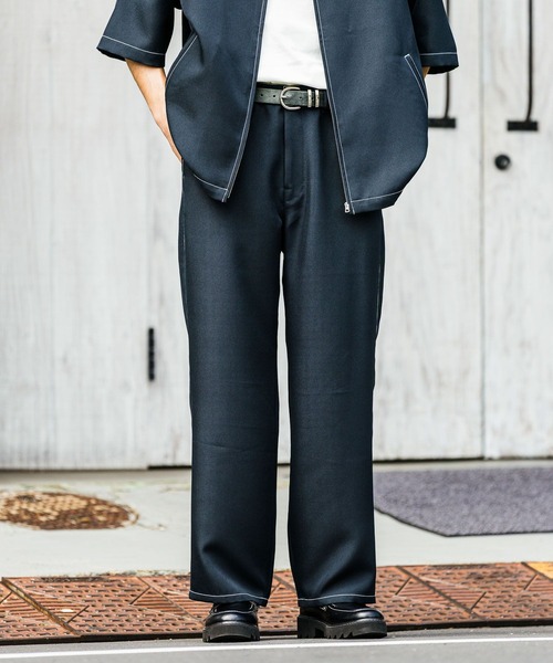 RAGEBLUE(レイジブルー)の「【セットアップ対応】配色ステッチ/ワイドイージーテーパードパンツ(スラックス・メンズ・ホワイト/ブラック/ネイビー/ベージュ・LARGE/MEDIUM/SMALL)」の22枚目の写真