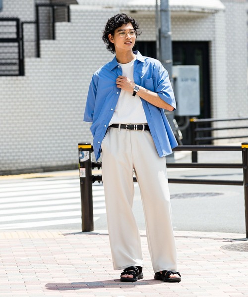 RAGEBLUE(レイジブルー)の「【セットアップ対応】配色ステッチ/ワイドイージーテーパードパンツ(スラックス・メンズ・ホワイト/ブラック/ネイビー/ベージュ・LARGE/MEDIUM/SMALL)」の5枚目の写真