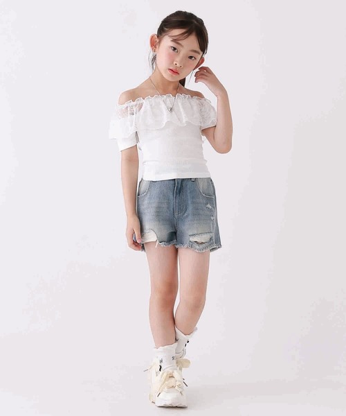 10C REPIPI（ジューシーレピピ）の「【10C REPIPI】2WAYレーストップス（Tシャツ/カットソー・キッズ・ブラック/ホワイト・130cm/110cm/120cm）」の12枚目の写真