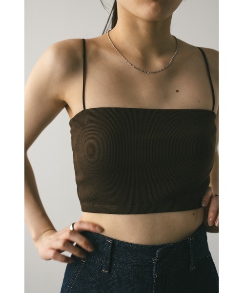 STYLEMIXER(スタイルミキサー)の「カップ付きバンドゥ(キャミソール・レディース・カーキ/ホワイト/ダークブラウン・SMALL/MEDIUM)」の3枚目の写真