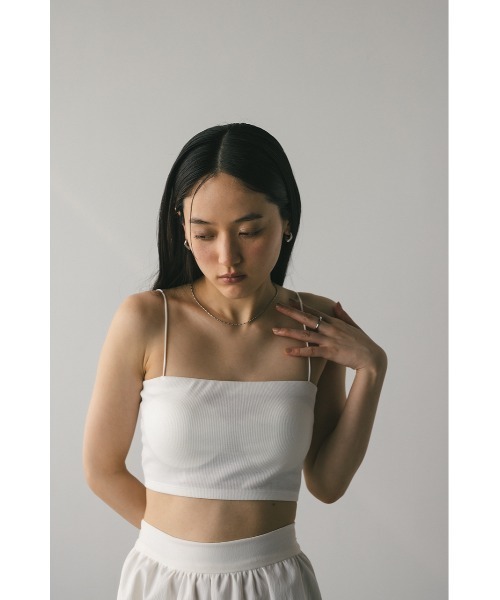 STYLEMIXER(スタイルミキサー)の「カップ付きバンドゥ(キャミソール・レディース・カーキ/ホワイト/ダークブラウン・SMALL/MEDIUM)」の4枚目の写真