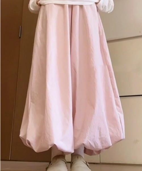 gossip!ロサンゼルス(ゴシップロサンゼルス)の「ミニマルカジュアル バルーンワイドパンツ(スウェットパンツ・レディース・ホワイト/ピンク・FREE)」の3枚目の写真