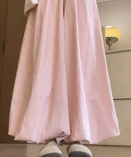 gossip!ロサンゼルス(ゴシップロサンゼルス)の「ミニマルカジュアル バルーンワイドパンツ(スウェットパンツ・レディース・ホワイト/ピンク・FREE)」の6枚目の写真