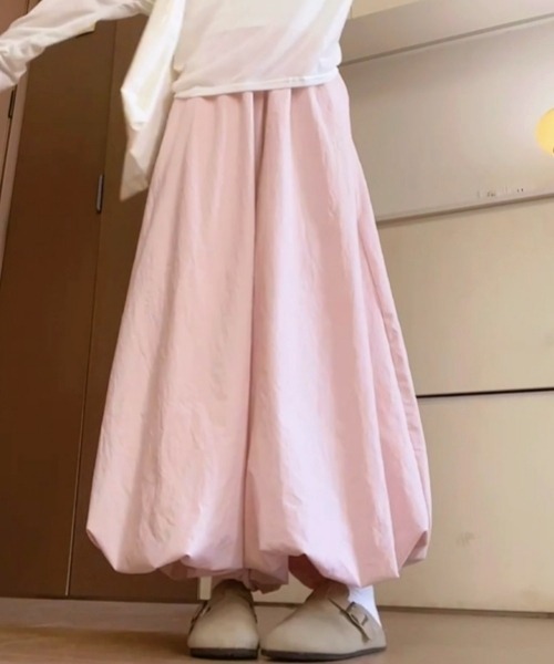 gossip!ロサンゼルス(ゴシップロサンゼルス)の「ミニマルカジュアル バルーンワイドパンツ(スウェットパンツ・レディース・ホワイト/ピンク・FREE)」の7枚目の写真