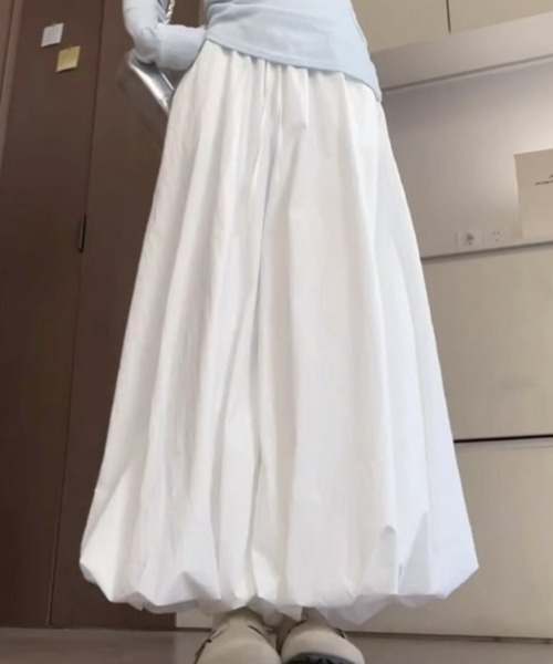 gossip!ロサンゼルス(ゴシップロサンゼルス)の「ミニマルカジュアル バルーンワイドパンツ(スウェットパンツ・レディース・ホワイト/ピンク・FREE)」の9枚目の写真
