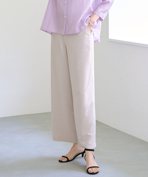J.PRESS Ladies(J.プレス レディス)の「【洗える・吸水速乾・接触冷感・セットアップ対応】Light ジョーゼット ワイド パンツ(その他パンツ・レディース・グレー系/ネイビー系/ブラック系/ベージュ系・XXS/XS/S)」の3枚目の写真