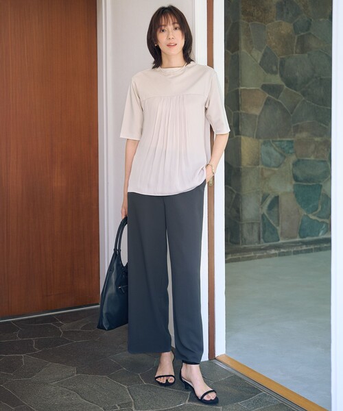 J.PRESS Ladies(J.プレス レディス)の「【洗える・吸水速乾・接触冷感・セットアップ対応】Light ジョーゼット ワイド パンツ(その他パンツ・レディース・グレー系/ネイビー系/ブラック系/ベージュ系・XXS/XS/S)」の12枚目の写真