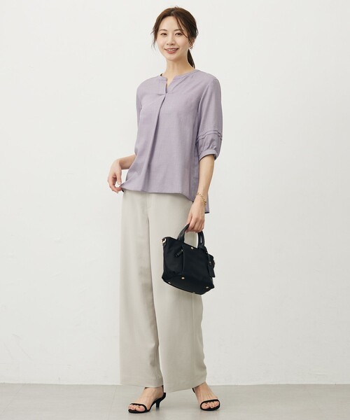 J.PRESS Ladies(J.プレス レディス)の「【洗える・吸水速乾・接触冷感・セットアップ対応】Light ジョーゼット ワイド パンツ(その他パンツ・レディース・グレー系/ネイビー系/ブラック系/ベージュ系・XXS/XS/S)」の15枚目の写真