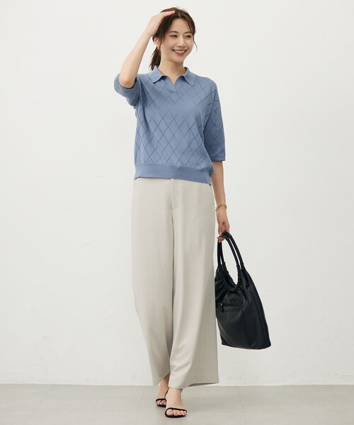 J.PRESS Ladies(J.プレス レディス)の「【洗える・吸水速乾・接触冷感・セットアップ対応】Light ジョーゼット ワイド パンツ(その他パンツ・レディース・グレー系/ネイビー系/ブラック系/ベージュ系・XXS/XS/S)」の16枚目の写真