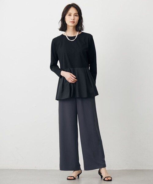 J.PRESS Ladies(J.プレス レディス)の「【洗える・吸水速乾・接触冷感・セットアップ対応】Light ジョーゼット ワイド パンツ(その他パンツ・レディース・グレー系/ネイビー系/ブラック系/ベージュ系・XXS/XS/S)」の19枚目の写真