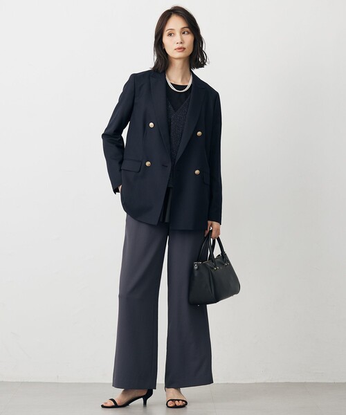 J.PRESS Ladies(J.プレス レディス)の「【洗える・吸水速乾・接触冷感・セットアップ対応】Light ジョーゼット ワイド パンツ(その他パンツ・レディース・グレー系/ネイビー系/ブラック系/ベージュ系・XXS/XS/S)」の21枚目の写真