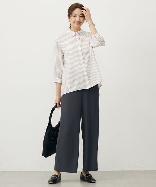 J.PRESS Ladies(J.プレス レディス)の「【洗える・吸水速乾・接触冷感・セットアップ対応】Light ジョーゼット ワイド パンツ(その他パンツ・レディース・グレー系/ネイビー系/ブラック系/ベージュ系・XXS/XS/S)」の22枚目の写真