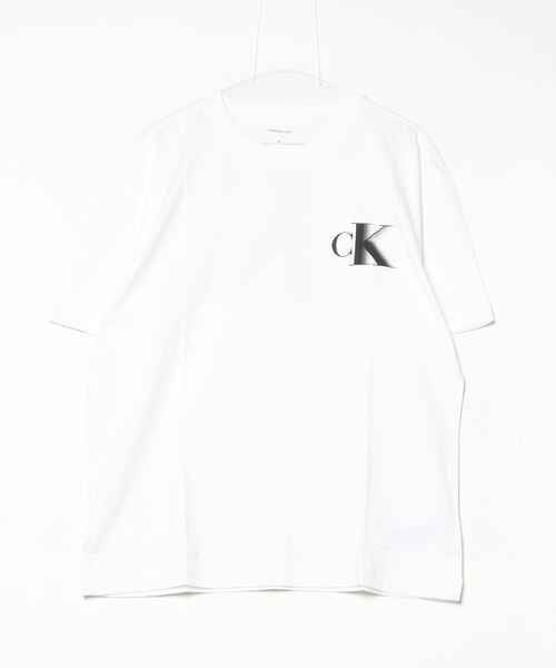 Calvin Klein Jeans（カルヴァンクラインジーンズ）の「Calvin Klein Jeans カルバンクラインジーンズ BOLD CK TEE モノグラムCK半袖Tシャツ（Tシャツ/カットソー・メンズ・ホワイト/ブラック・XL/L/M）」の3枚目の写真