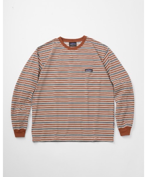 THOUSAND MILE(サウザンドマイル)の「【THOUSAND MILE】LONG SLEEVE T-SHIRT BORDER/ロングスリーブTシャツ ボーダー(Tシャツ/カットソー・メンズ・グリーン系その他/ブラウン系その他・XL/L/M/S/XS)」の1枚目の写真