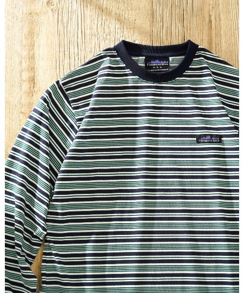 THOUSAND MILE(サウザンドマイル)の「【THOUSAND MILE】LONG SLEEVE T-SHIRT BORDER/ロングスリーブTシャツ ボーダー(Tシャツ/カットソー・メンズ・グリーン系その他/ブラウン系その他・XL/L/M/S/XS)」の2枚目の写真
